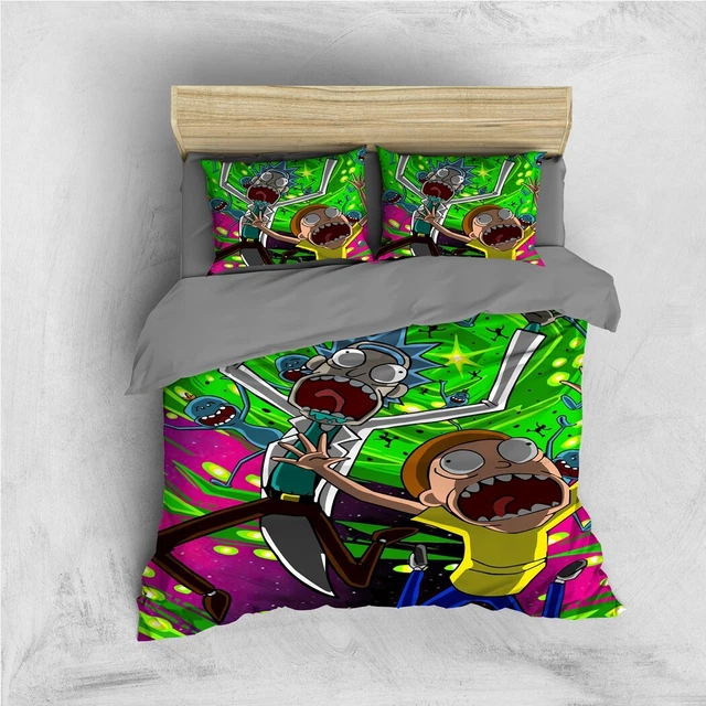 Duvet Doona Quilt Cover Set Single Double Queen Size Rick and Morty
