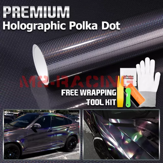 Black Laser Car Wrap Vinyl Holographic Auto Wrap Vinyl Bubble Free  149cmx30cm