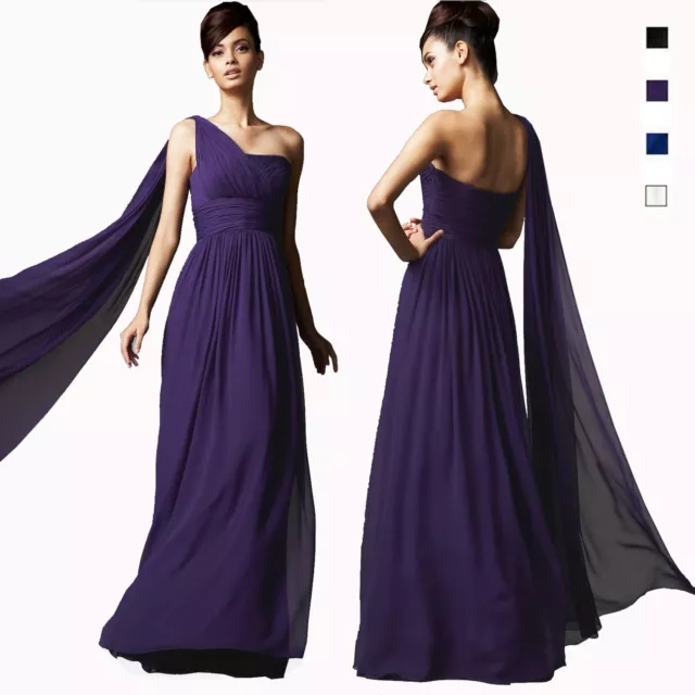 Long Flowing Formal One Shoulder Ball Gown Bridesmaid Evening Dress ed7560