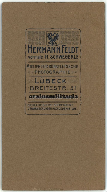 Orig. Foto CDV Portrait Offizier Unteroffiziere in LÜBECK 2