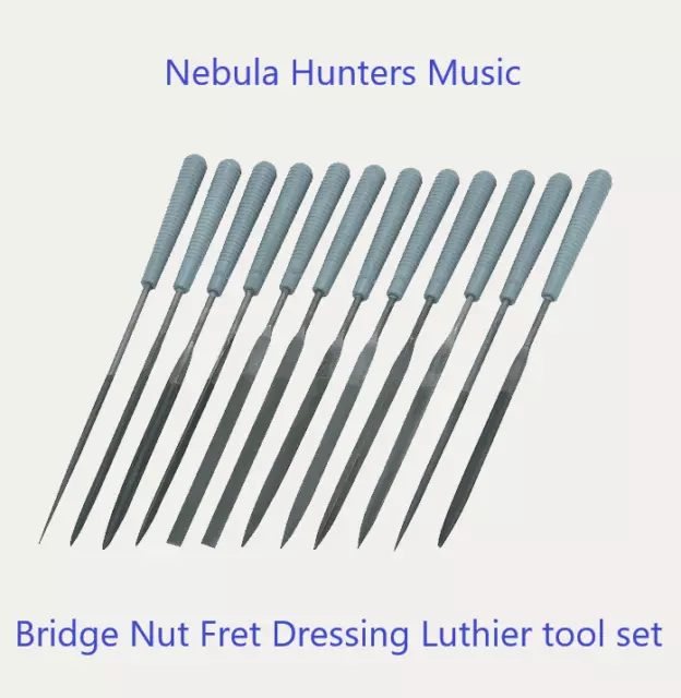 Luthier Needle File Tool 12pc Set Guitar Bridge Nut Slot Fret Detailed Finishing