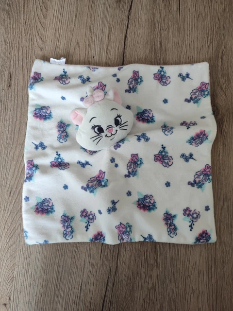 Doudou Plat Chat Marie Aristochats Blanc Fleurs Disney Primark Baby