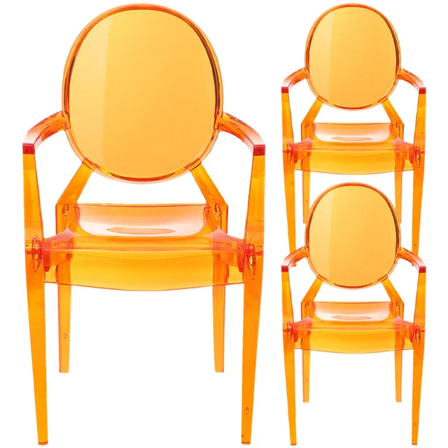 6 puntos silla del diablo mini muebles mini casas sillas realistas plástico naranja