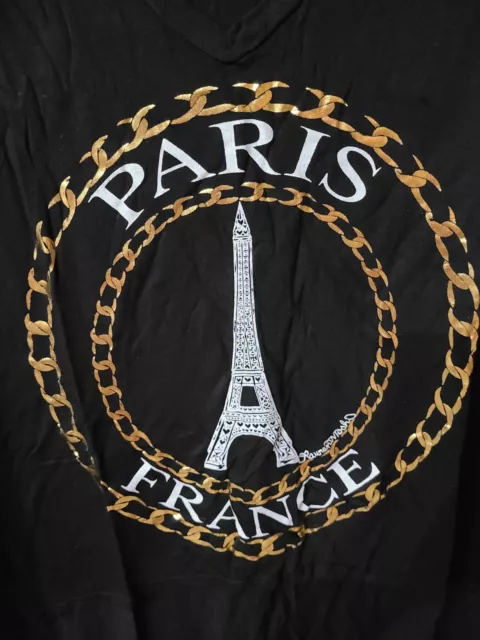 LAUREN MOSHI Black & Gold Paris Graphic Tank, Oversize S, 100% Micro Modal, NWT