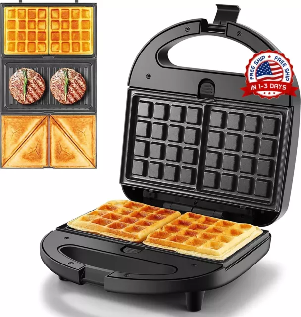 waflera electrica doble sandwichera antideslizantes para el desayuno 3 en 1 2023