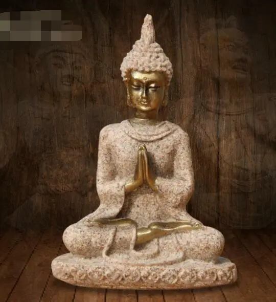 9Cm Resin Crafts Feng Shui Mini Sitting Buddha Buddhism Statue Home Decoration