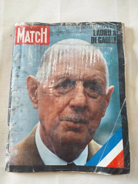Paris Match N°1124 - 1970 - L'adieu à De Gaulle - Édition Originale