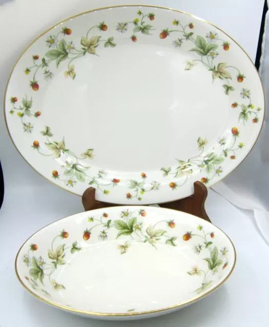 Royal Doulton Strawberry Cream (TC1118) Oval Serving Bowl & Platter - England