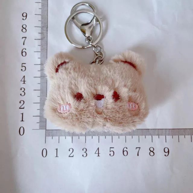 Cartoon Cute Fluffy Soft Plush Bear Stuffed Dolls Toy Keychain Backpack Pend:_: