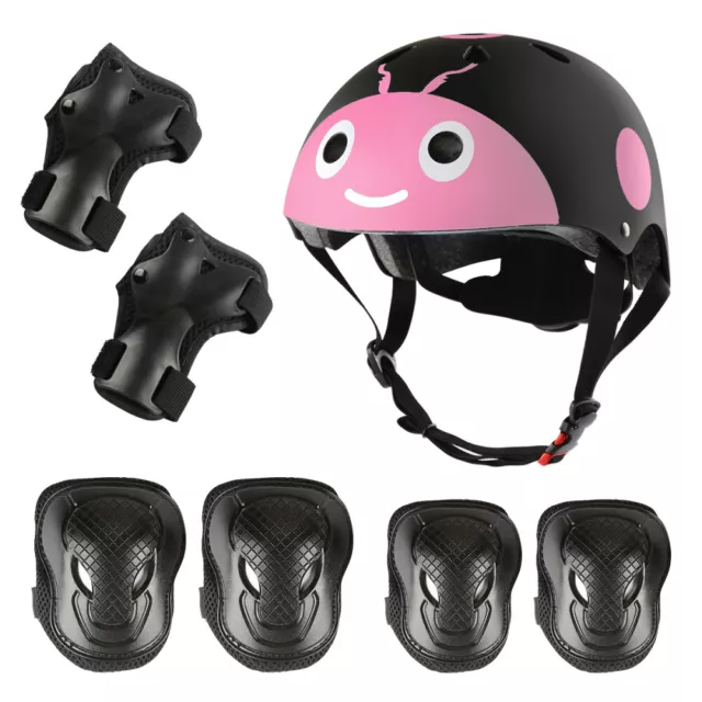 7tlg Kinder Helm Set Knie Schutz Skateboard Skater Protektoren Fahrradhelme Gear