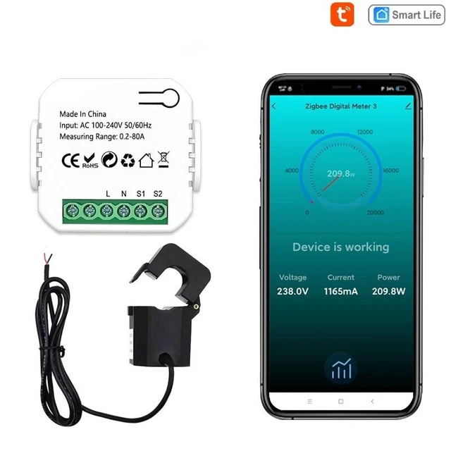 Medidor de energía Tuya Smart Life Zigbee monitor consumo de energía de su hogar