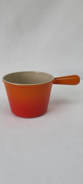 Caquelon à Fondue Le Creuset Orange - Fonte Vintage France, Avec Couvercle (occasion)
