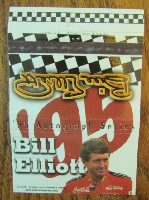 Nascar Racing Car Driver Bill Elliott Matchbook Cover Empty 1995 Matchcover -D4