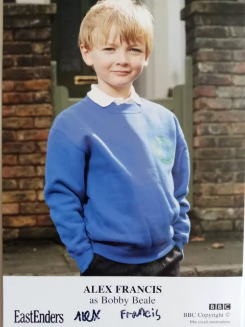Alex Francis, Eastenders, Bobby Beale, Hand Signed Photo Card, Excellent Cond.