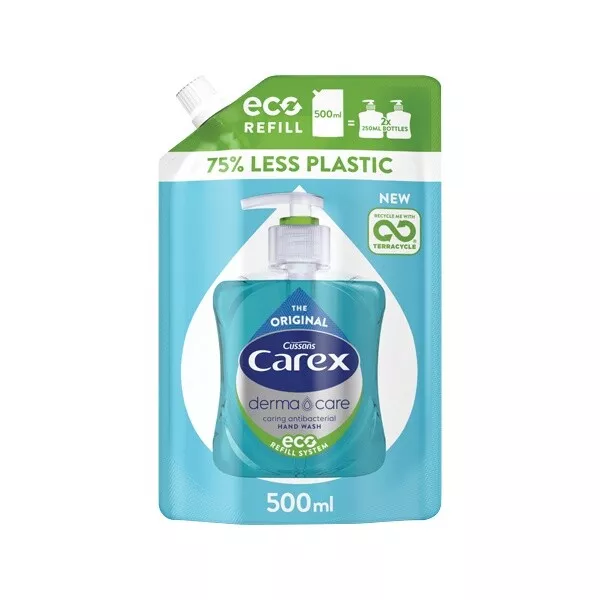 Carex Moisture Derma Care Antibacterial Liquid Hand Soap Refill 500ml Original