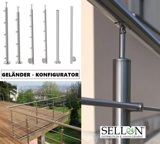 Inox Balustrade Relinggeländer Rond Konfigurator Balcon Escaliers Tuyau 42,4 V2A