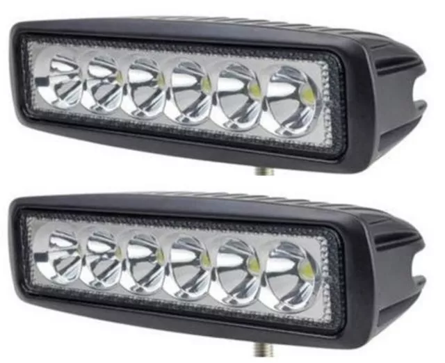 2x 12V 24V LED Arbeit Lichtleiste Spot 18W Auto SUV Lkw Offroad Atv Traktor