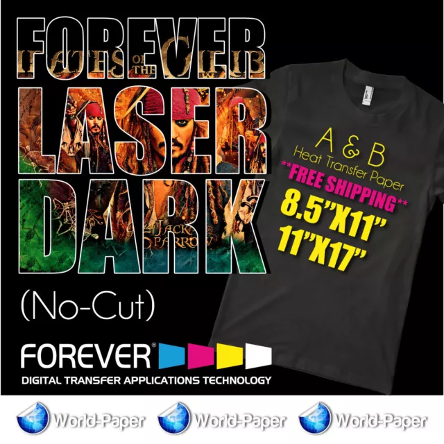 Forever Laser Dark-No-Cut A-FOIL + B-PAPER papel de transferencia de calor