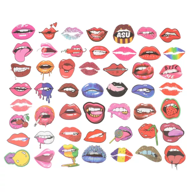 100 Pcs Lip Stickers Adult Guitar Decals Water Bottle for Kids