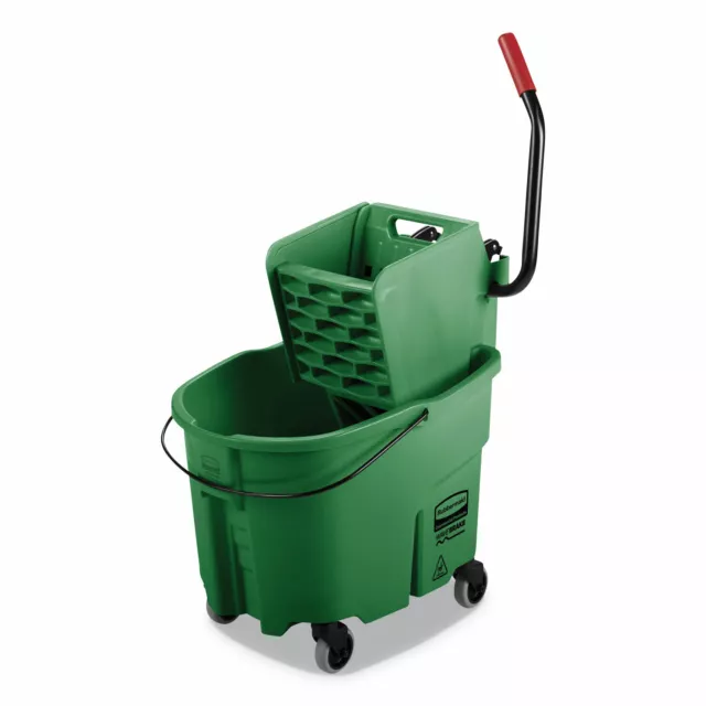 Rubbermaid WaveBrake 2.0 Bucket/Wringer Combos Side-Press 35 qt Plastic Green