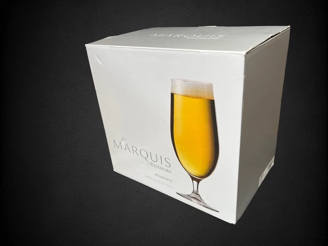 Marquis by Waterford Moments Beer Glass, Set of 4 Wine, Beer, Iced Tea, Lemonade