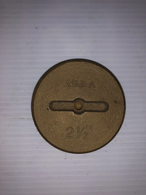 Ab&A 2-1/2" Dia., Brass, Brass Finish, Los Angeles Style, Cleanout Plug