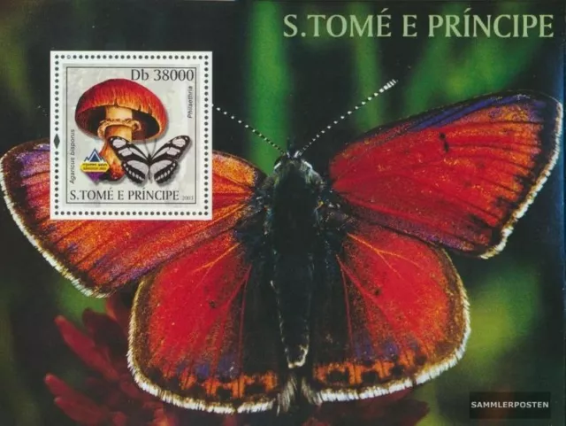 Sao Tome e Principe Block428 (kompl.Ausg.) postfrisch 2003 Pilze und Schmetterli