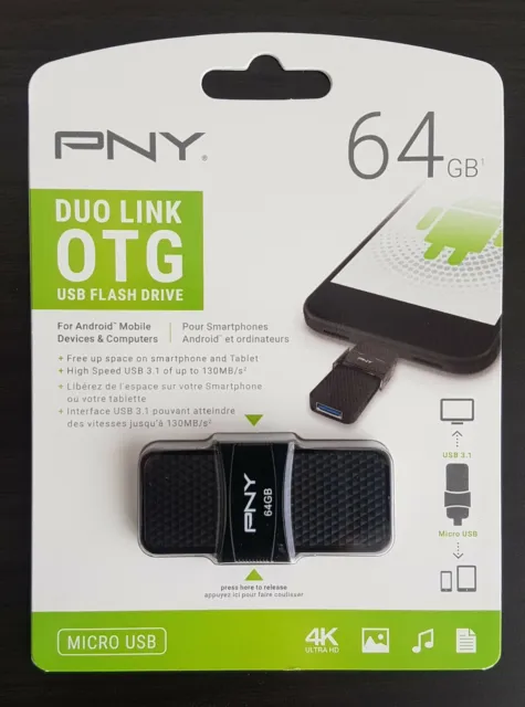 Clé USB 64GB PNY Duo Link OTG USB 3.1 Flash Drive