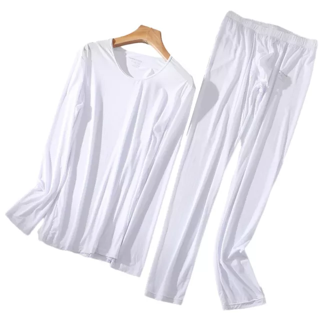 COOL MENS ICE Silk Long Johns Set Ultra Thin Long Underwear Topbottom ...