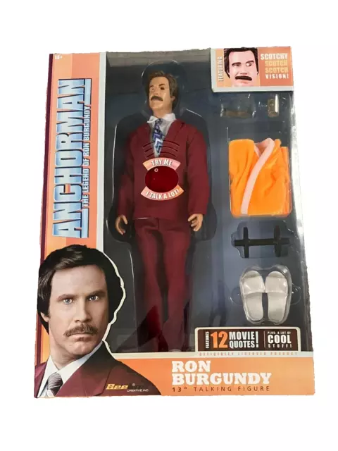 Anchorman Ron Burgundy 13" Talking Doll Action Figure Beeline Creative 2013 NIB