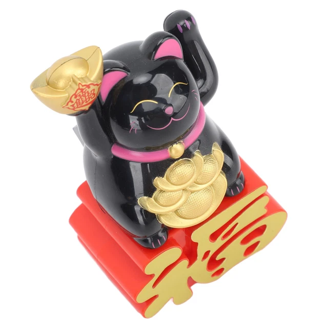(MLY23110)Lucky Cat Ornament Lifelike Cute Lucky Fortune Cat Solar Powered
