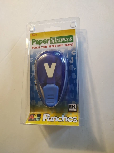 E K Success ""Paper Shapers V"" estuche superior perforado V PSM21CS letra alfabeto nuevo en caja