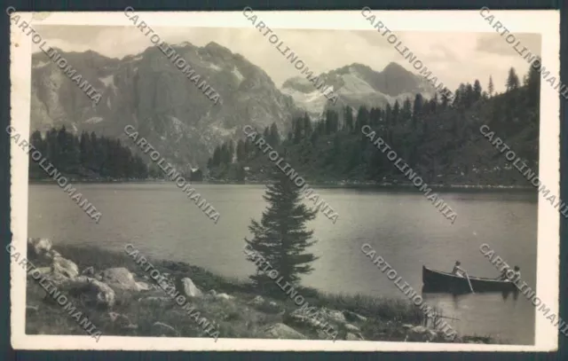 Trento tweezers Madonna di Campiglio boat Lake Malghette photo postcard ZB0754