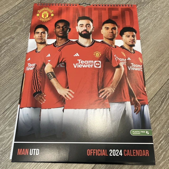 MANCHESTER UNITED FC 2024 Calendar Wall Mount A3 Month To View Brand