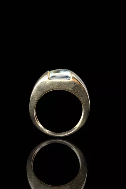 750/18kt Bague en Or, Aigue-Marine, Gr. 55, Bon État 2