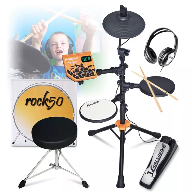 Electric Drum Kit Digital Electronic Pads , Stool, Headphones, Junior Kids Set