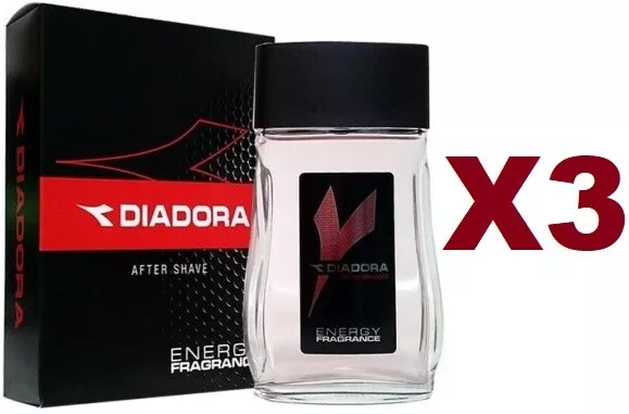 3 Pz Diadora After Shave Enrgy Fragance Red 100Ml Dopobarba