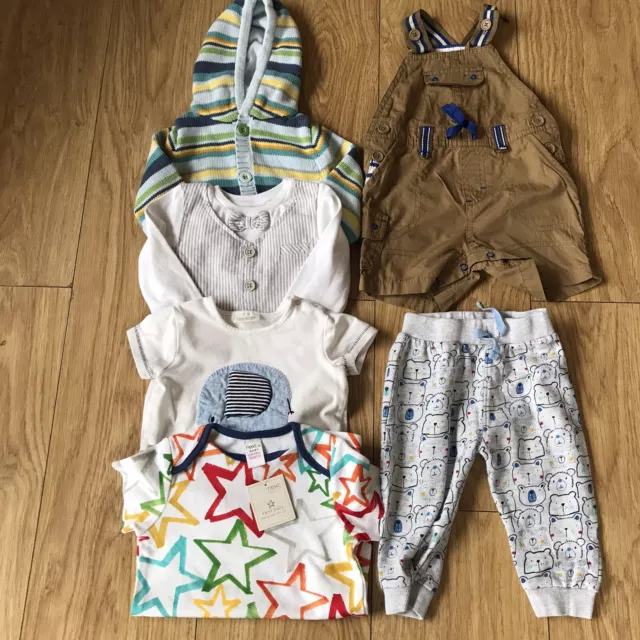 Baby Boys Clothes Bundle 3-6 Months Next M&S TU Dungarees Joggers Cardigan Tops