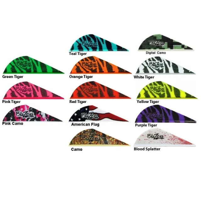 36pk Bohning 2" Blazer Tiger Vanes Mix Two Colors Your Choice