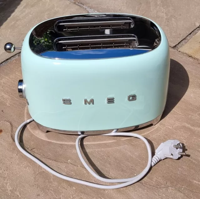 Smeg TSF01PGUK Retro 2 Slice Toaster, Pastel Green, Small Scratch RRP £149