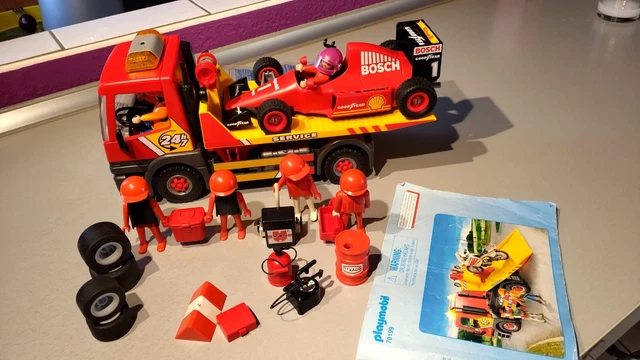 QV LOT PLAYMOBIL Voiture Course Formule Ferrari F1 Camion