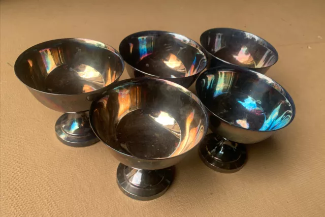Dessert Cup Bowl Wm A Rogers SilverPlate Champagne Coupe Goblet Sherbet set of 5
