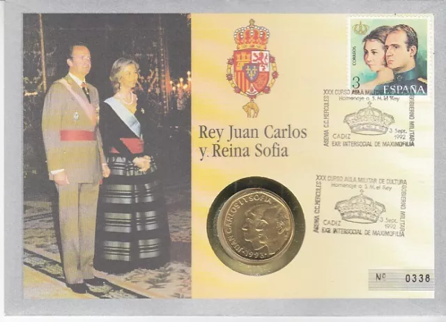 Numisbrief  Monarchien Europas  Spanien  Juan Carlos + Sofia  1992