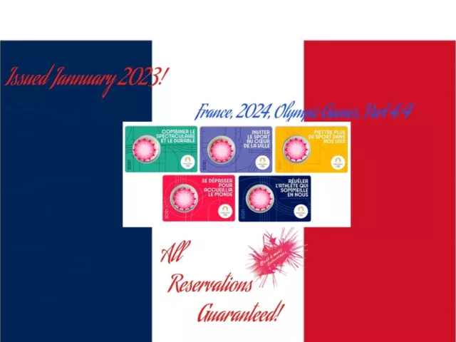 France, 2024, JO de Paris, pièce de 2 euros en coincard, Type Aléatoire !...