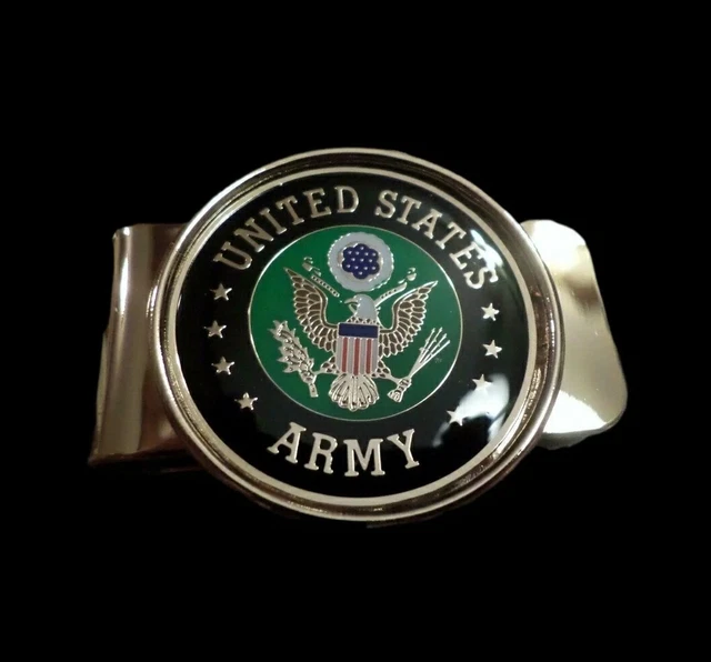 U.S Military ARMY Crest Logo Money Clip Brass Construction OFFICIAL ARMY PRODUCT
