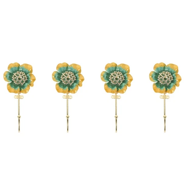 4x Antique Flower Shaped Wall Hook Retro Wall Hook Antique Wall Hook Coat Hook