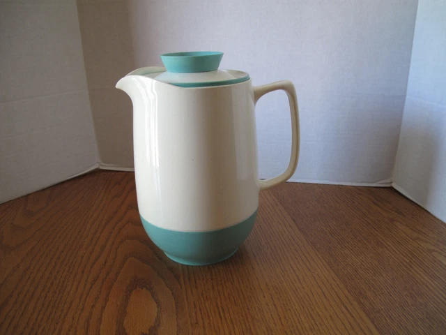 Bopp Decker Pitcher & Lid Vacron Insulated Aqua Turquoise White Vintage
