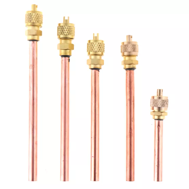5 X Service/Access Valve 1/4" SAE * 1/4" OD * 4" Stem Core AC Air Refrigerat ~F