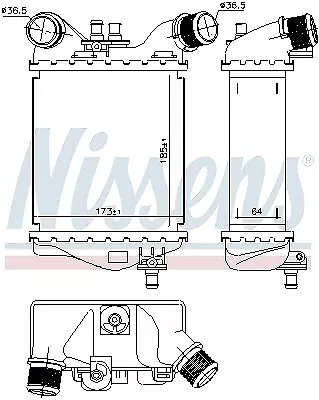 NISSENS Ladeluftkühler Links für ABARTH