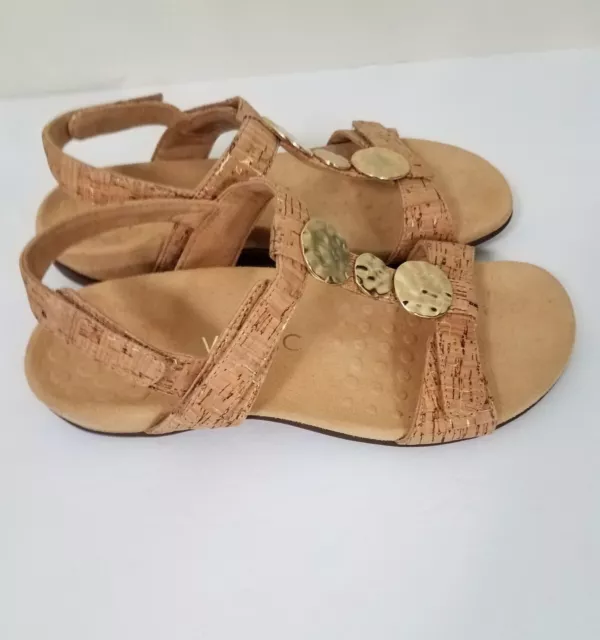 VIONIC FARRA WOMEN'S Size 7 Gold Cork Adjustable Strap Sandals Farra ...